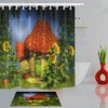 Mushroom House Fairy Forest Shower Curtain Waterproof Fabric 