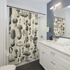 Mushroom Lovers and Hunters Neutral Shower Curtain with Funghi Touch 
