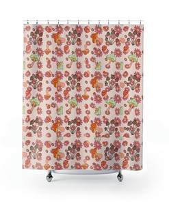 Mushroom Magic Groovy Mushroom Shower Curtain For Nature Lovers
