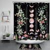 Mushroom Moon Phase Space Eucalyptus Leaf Shower Curtain For Modern Bathroom Decor