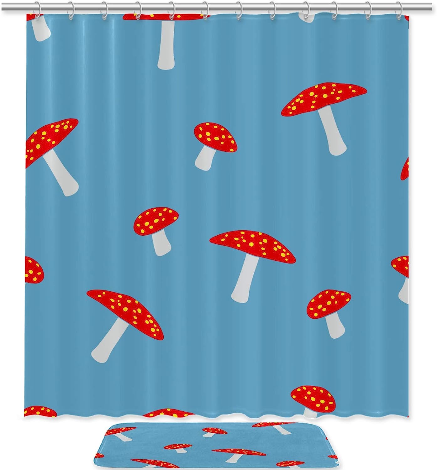 Mushroom Patterned Shower Curtain For Nature Lovers