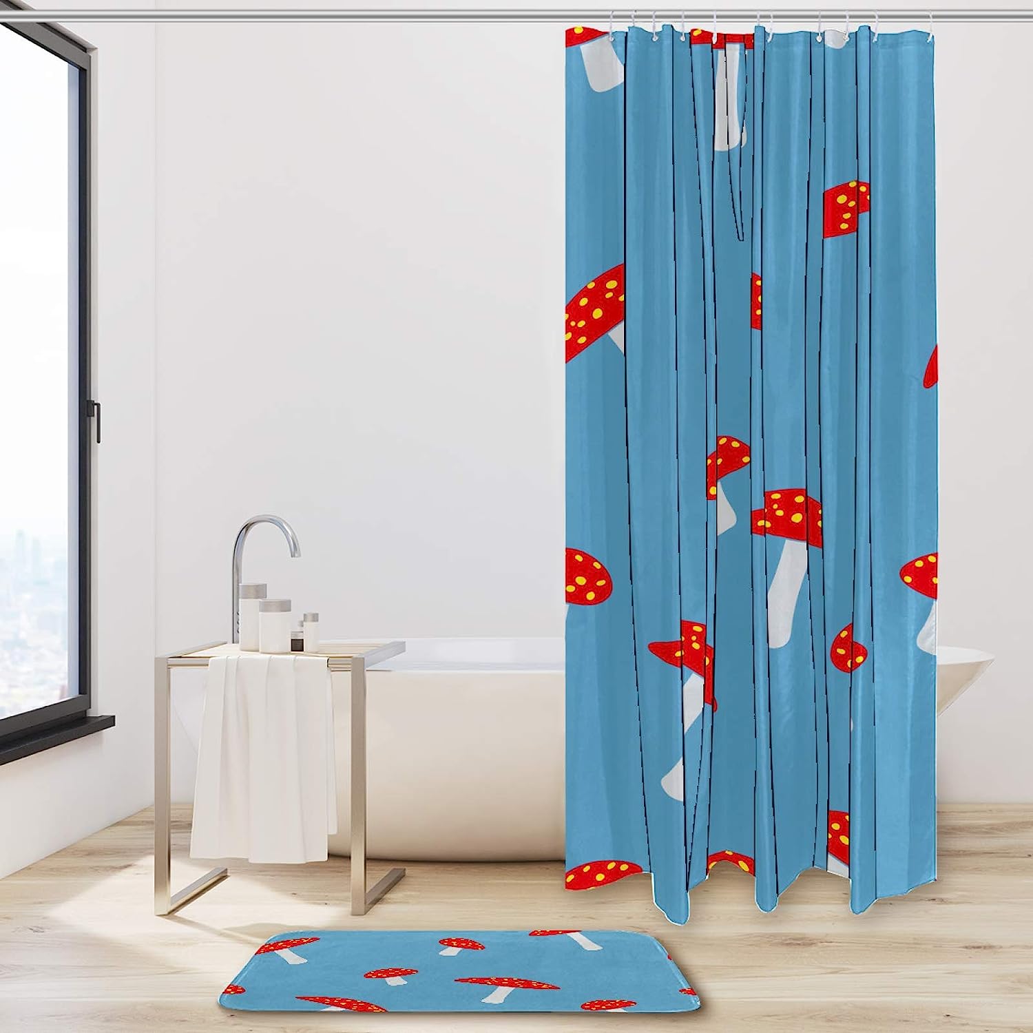Mushroom Patterned Shower Curtain For Nature Lovers - Image 2