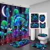 Mushroom Shower Curtain with Moon and Stars - Durable Waterproof Shower Curtain for Bathroom Decor