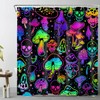 Mushroom and Colorful Skull Stars Shower Curtain for a Whimsical and Fun Bathroom