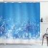 Music Notes Snowflakes Winter Shower Curtain 