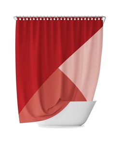 Mustard Geometric Shower Curtain for Minimalist Bathroom Decor, Retro Yellow Gradient Design