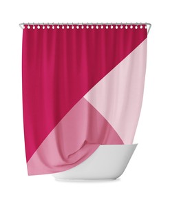 Mustard Geometric Shower Curtain for Minimalist Bathroom Decor, Retro Yellow Gradient Design
