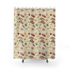 Muted Mint Boho Mushroom Shower Curtain, Nature Lover Bathroom Decor 