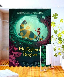 My Father'S Dragon Printed Shower Curtain For Children'S Bathroom