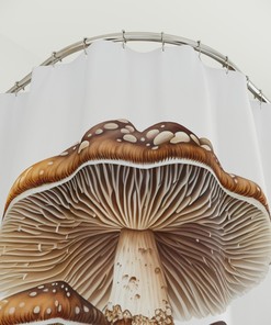 MycoBath Mushroom Decorative Shower Curtain, FungiFly, Spore-tacular Fungi Decor