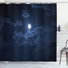 Mysterious Full Moon Dark Clouds Shower Curtain for a Spooky Bathroom