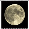 Mysterious Full Moon Shower Curtain, Gray Planet Black Background Bath Decor Bathroom Waterproof Fabric Curtain 