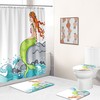 Mysterious Green-Tailed Mermaid Waterproof Shower Curtain With Underwater Print For Nautical Bathroom Decor