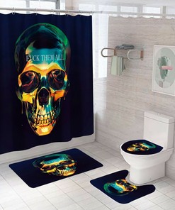Mysterious Skull Fabric Shower Curtain - Mysterious Skull Bathroom Decor