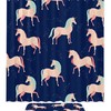 Mysterious Unicorn Pattern Blue Print Shower Curtain for a Magical Bathroom