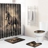 Mysterious War Horse Shower Curtain, Dark Horse Bathroom Decor with Enchanted Style
