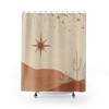 Mystic Celestial Southwestern Bohemian Cactus And Sun Bath Shower Curtain With Tarot Print