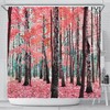 Mystic Forest Shower Curtain, Pink Leaves Beberken Bathroom Decor