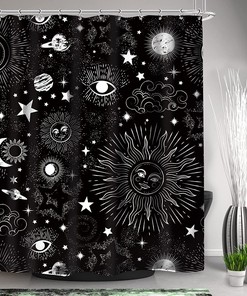 Mystic Mandala Celestial Shower Curtain - Waterproof and Beautiful Fabric with Inviting and Intricate Medallion Print
