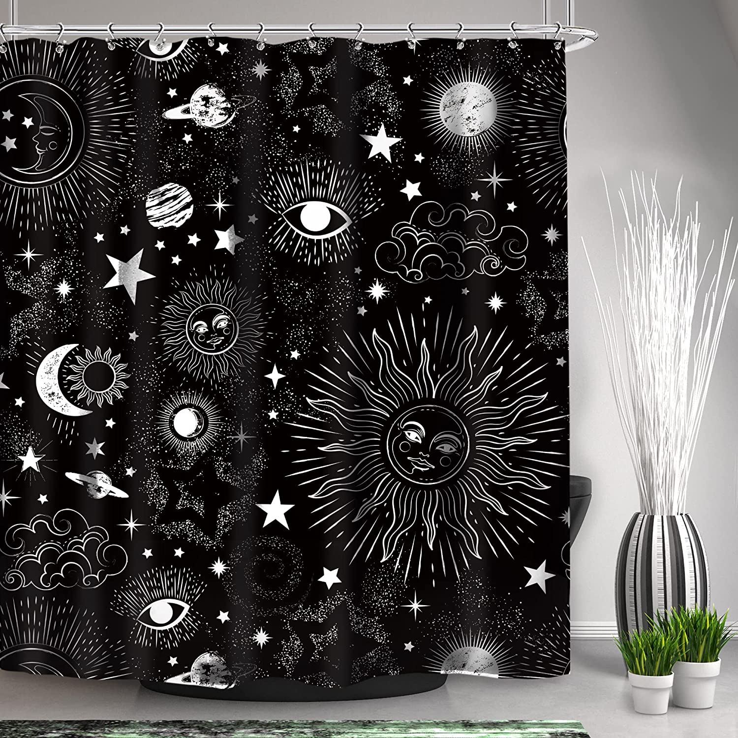 Mystic Mandala Celestial Shower Curtain - Waterproof and Beautiful Fabric with Inviting and Intricate Medallion Print