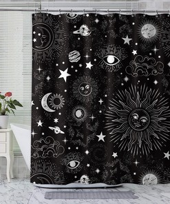 Mystic Mandala Celestial Shower Curtain - Waterproof and Beautiful Fabric with Inviting and Intricate Medallion Print