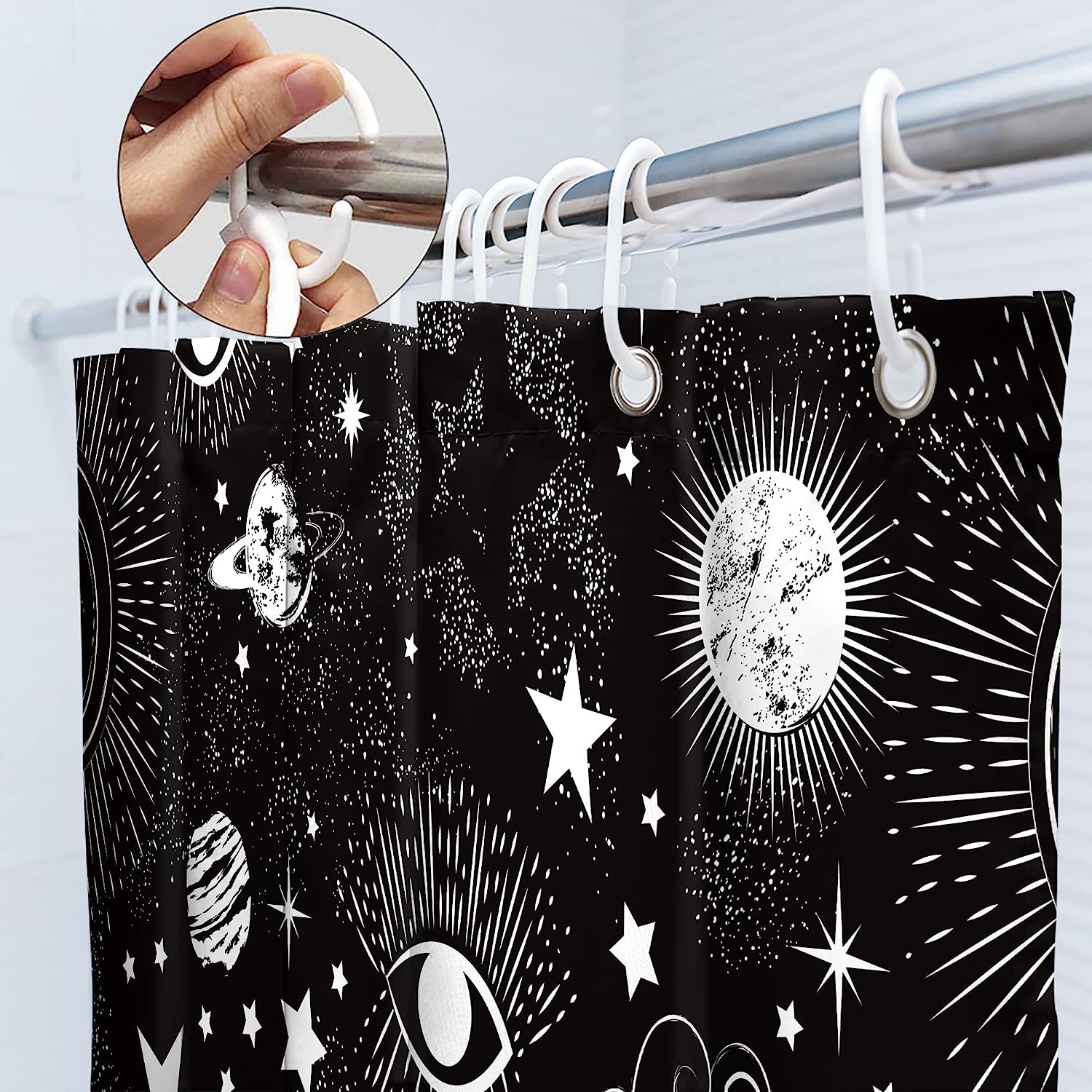 Mystic Mandala Celestial Shower Curtain - Waterproof and Beautiful Fabric with Inviting and Intricate Medallion Print