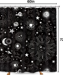 Mystic Mandala Celestial Shower Curtain - Waterproof and Beautiful Fabric with Inviting and Intricate Medallion Print