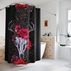 Mystic Ram Skull Shower Curtain With Witchy Floral Print For Bathroom 