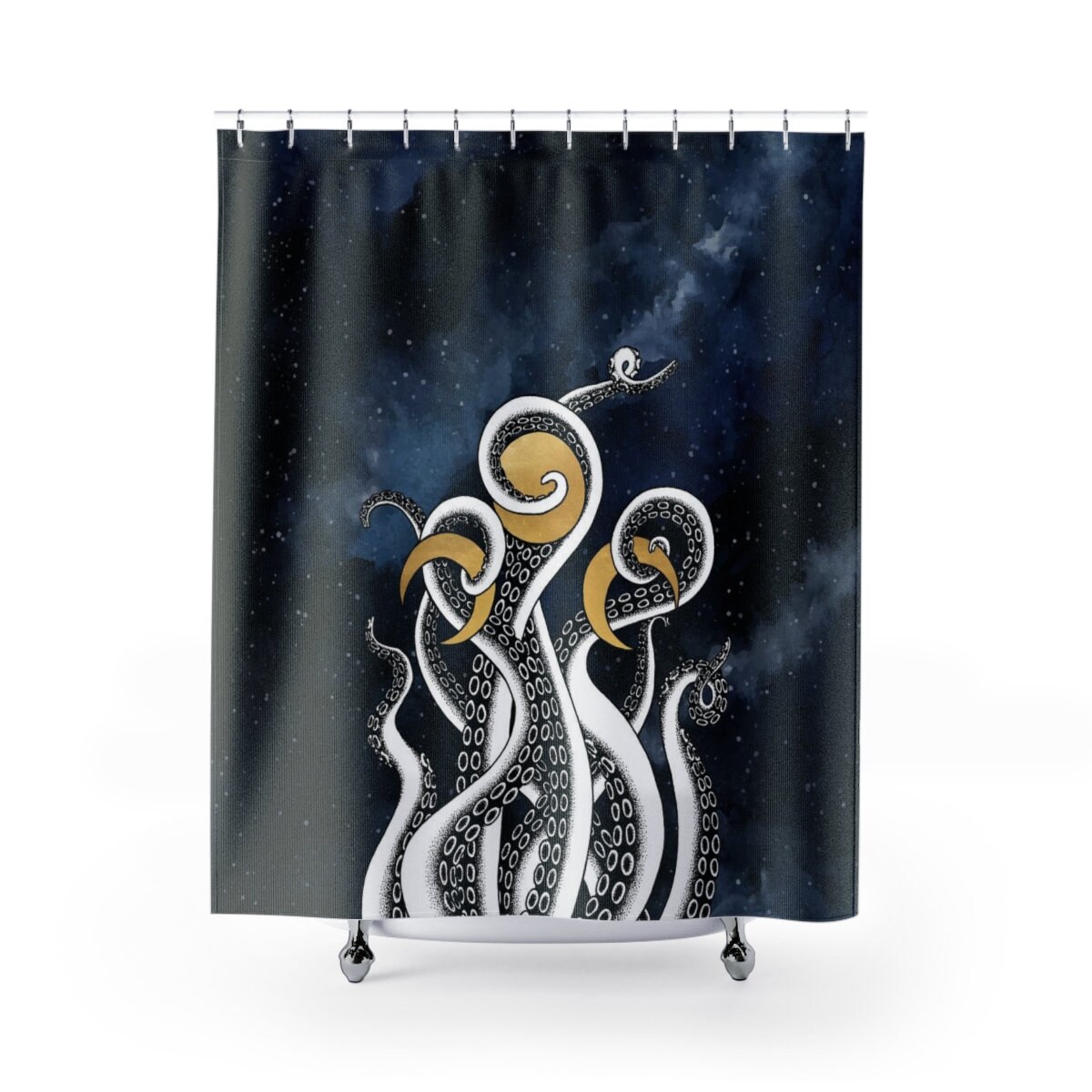 Mystic Sea Witch Shower Curtain for Celestial Bathroom Decor