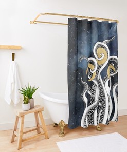 Mystic Sea Witch Shower Curtain for Celestial Bathroom Decor