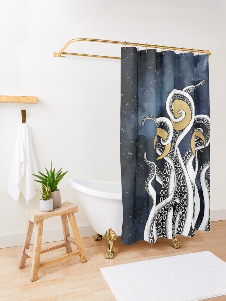 Mystic Sea Witch Shower Curtain for Celestial Bathroom Decor