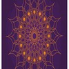 Mystic Sun Mandala Purple Shower Curtain for Spiritual Bathroom Decor