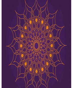 Mystic Sun Mandala Purple Shower Curtain for Spiritual Bathroom Decor