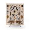 Mystic Tigers - Boho Spiritual Shower Curtain, Sun and Moon Tiger Bathroom Curtain, Earth Tones Bohemian Bath Decor