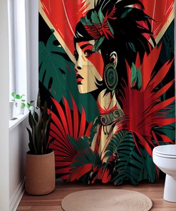 Mystic Woman in Bohemian Style Shower Curtain, perfect Housewarming Gift with Bathroom Theme