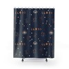 Mystic moon - Shower Curtain, Dark blue bathroom curtain, Moon phases, magic boho bathroom decor