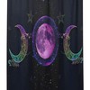 Mystical Art Print Shower Curtain with Pentagram and Goddess Triple Moon