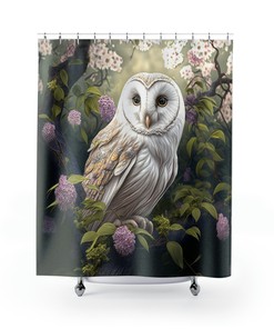 Mystical Garden Owl Shower Curtain For Protective And Calming Bath Time