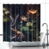 Mystical Koi Fish Shower Curtain with Japanese Decor, Elegant Bath Decoration