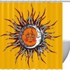 Mystical Moon Phase Sun Moon Shower Curtain with Unique Cloth Fabric Design for Bathroom Decor and Waterproof Feature 