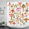 Mystical Mushrooms and Leaves Psychedelic Shower Curtain for a Unique Bathroom Decor Style