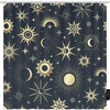 Mystical Sun Moon Shower Curtain, Gold Galaxy Space Fabric For Home Bathroom Decor