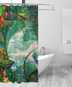 Mystical and Dreamy Trippy Mushroom Shower Curtain with 3D Print