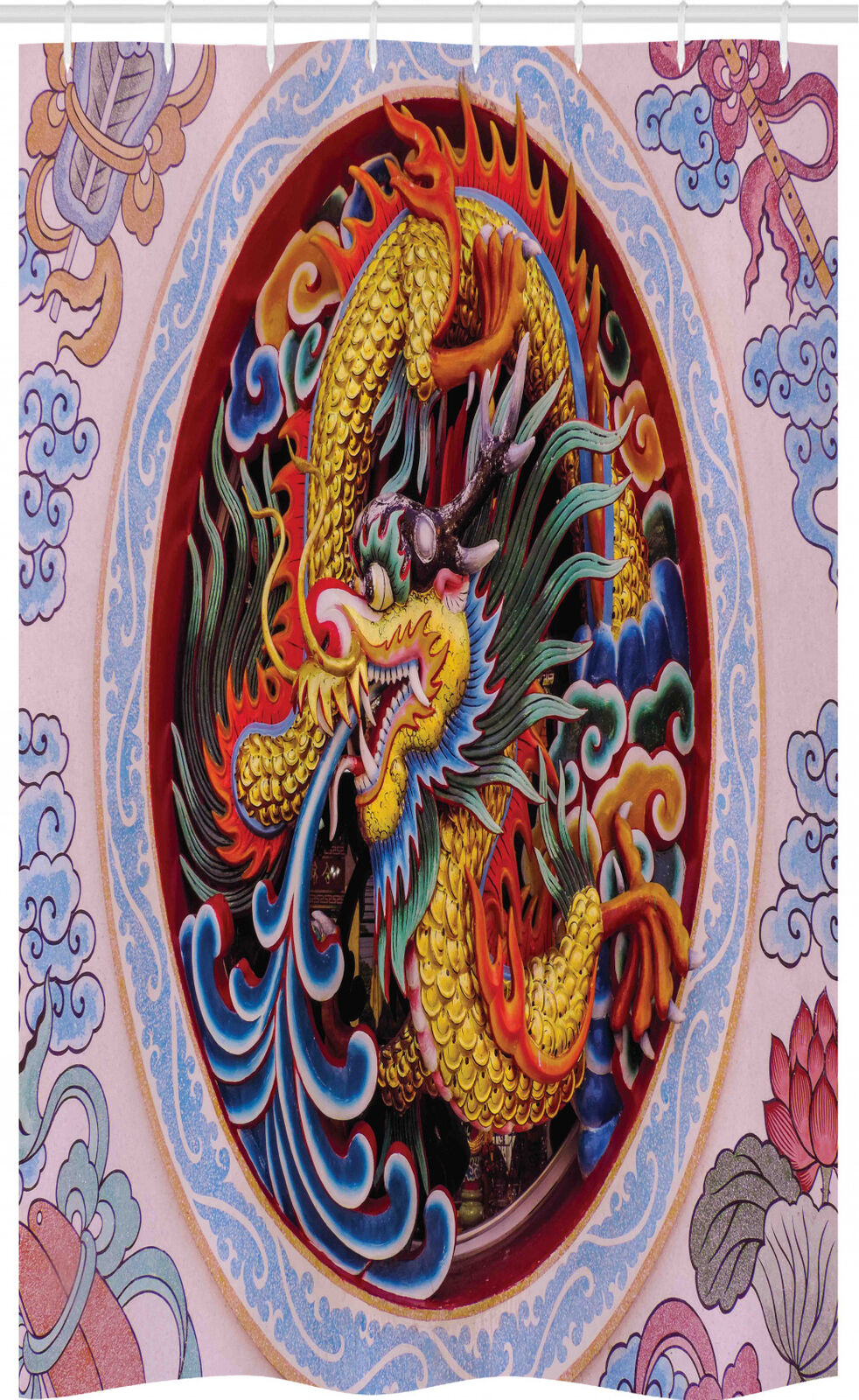 Mythical And Majestic Chinese Dragon Shower Curtain For A Serene Bathroom