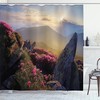 Mythical Art Mermaid Shower Curtain With Ocean Discovering Pirates Treasure Chest Design, Cloth Fabric Bathroom Decors