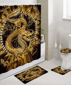Mythical Dragon Ancient Style Art Shower Curtain Bathroom Decor