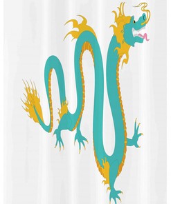 Mythological And Majestic Chinese Dragon Shower Curtain For A Regal Bathroom