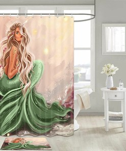 Myths and Legends Mermaid Luxury Shower Curtain, Waterproof Fabric