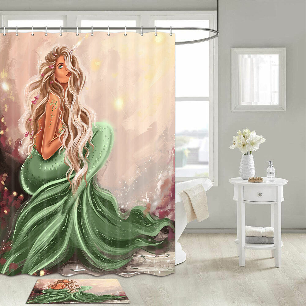 Myths and Legends Mermaid Luxury Shower Curtain, Waterproof Fabric