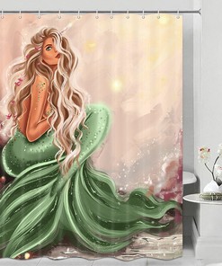 Myths and Legends Mermaid Luxury Shower Curtain, Waterproof Fabric